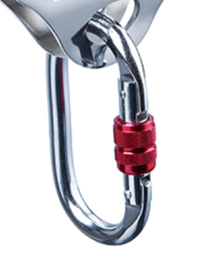 CTSC Carabiner Clip – CE Rated 25 kN 5600 LB – Heavy Duty Locking Carabiner Clips - Industrial Strength Twist Lock Carabiners for Zipline, Rigging, Ropes, Hammocks, Camping (silver)