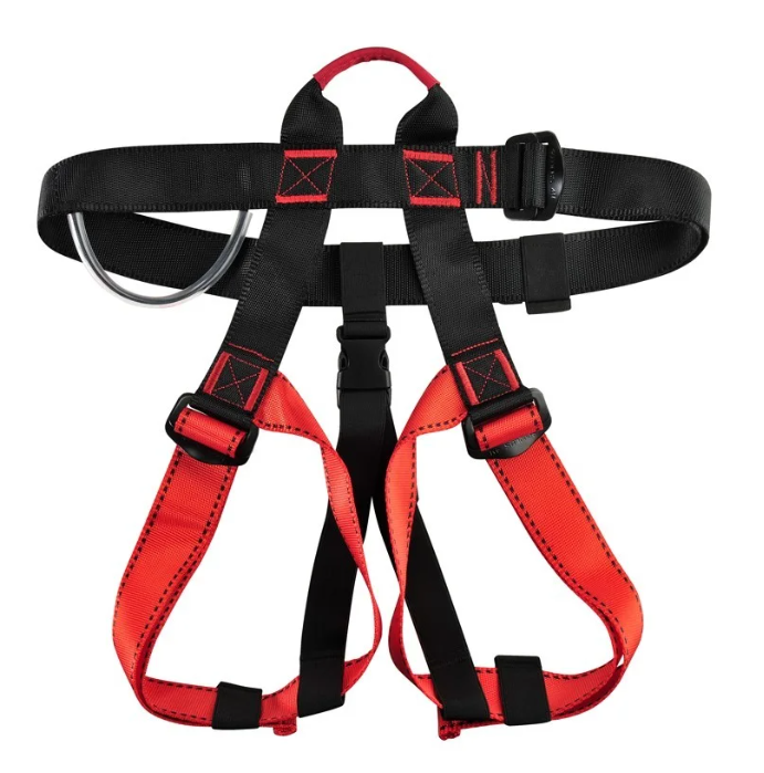CTSC Harness Set with Carabiner and Lanyard To Fit Well Onto Your Heavy Duty Ziplines Suitable For Different Ages Kids And Adults (Black)