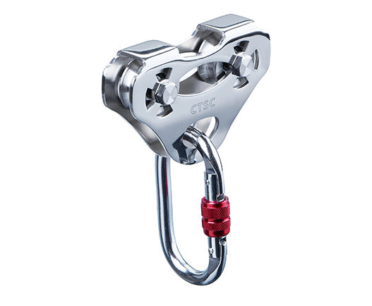 CTSC Zip Line Stainless Steel Trolley Pulley With Oval Carabiner For Zipline, Hauling, Rigging Upto 800lbs Sturdy Acting For Both Home And Commercial Use Working For Both Kids & Adults (Silver)