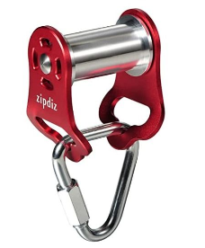 Zipdiz Ninja Slider Slackline Pulley Zip Along Your Ninja Course with The Most Fun New Accessory for Your Ninja Warrior Obstacle Course for Kids Toy Gift Pulley for Slackline (up to 250lbs) (RED) CTSC