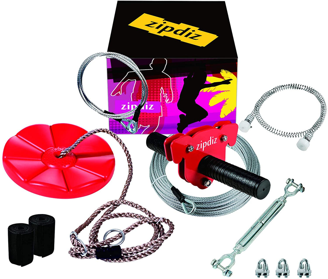 CTSC Backyard Zip Line Kit for Kids and Adult 95 foot  with Brake and Seat Add Tree Protectors Eco-friendly (up to 250lbs) CTSC