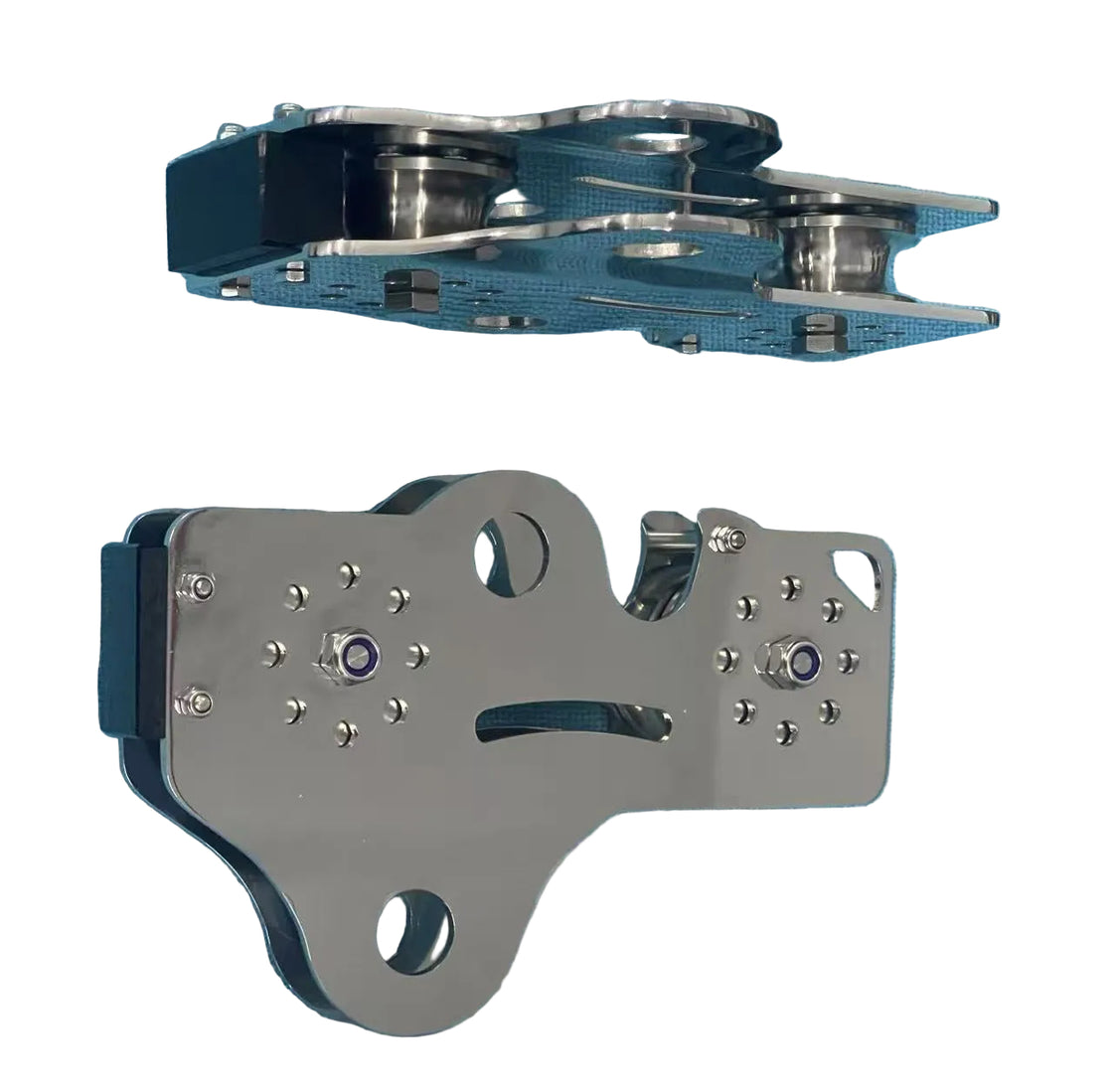 CTSC Heavy-Duty Double Bearing Trolley Built for All-Day Park Operation, Commercial Stainless Steel Zipline Pulley with Double Safety Carabiners, Dual Bearing Design for Smoother & Safer Zipline Rides