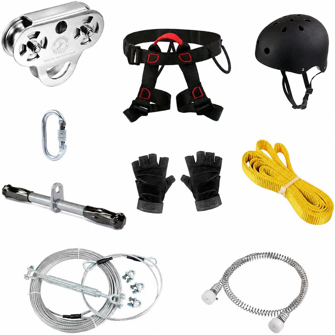 CTSC Heavy Duty Commercial Zip Line Kit 150–500ft — Up to 350lb, Full Safety Gear CTSC