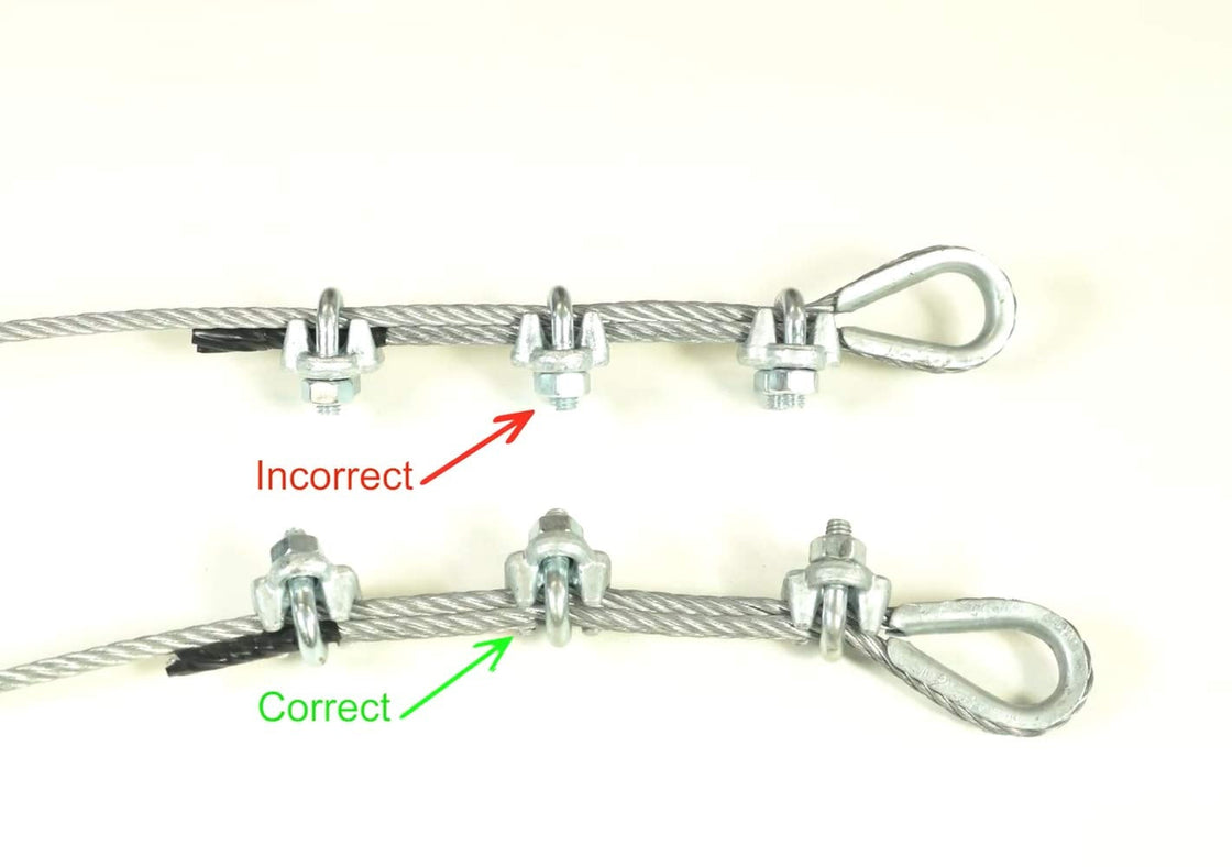 CTSC Wire Rope Clamp 3/8 inch 3 Pack Zinc Plated - Wire Rope Clip - Wire Cable Clamps (silver)