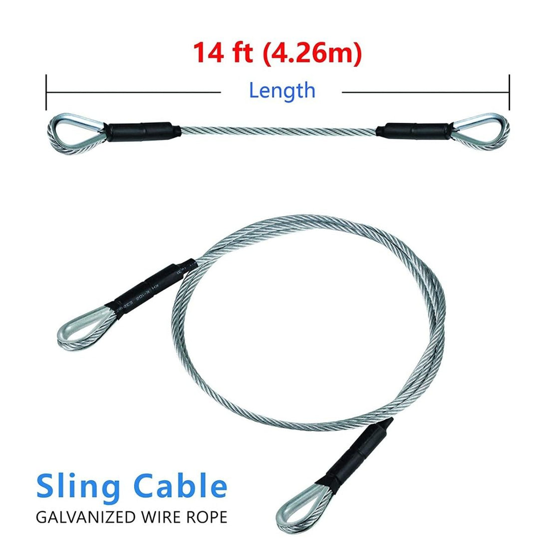 CTSC Zip Line Sling Cable, Wire Rope,  Extra Line