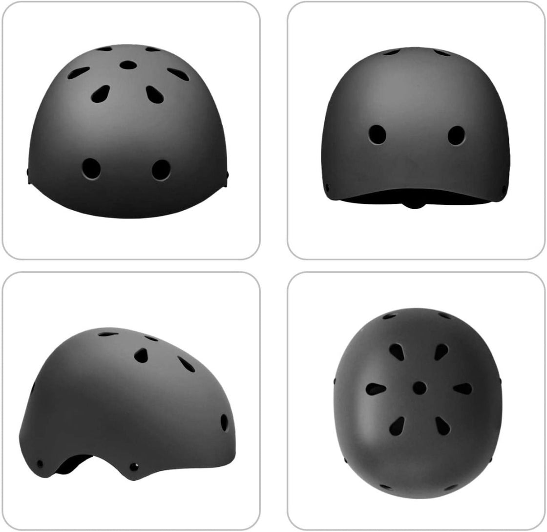 Zipeak Zipline Helmet For Kids Youth Adult Adjustable Lightweight Multi-Sport Roller Skating Cycling Scooter Inline Skating Rollerblading Longboard (Black)
