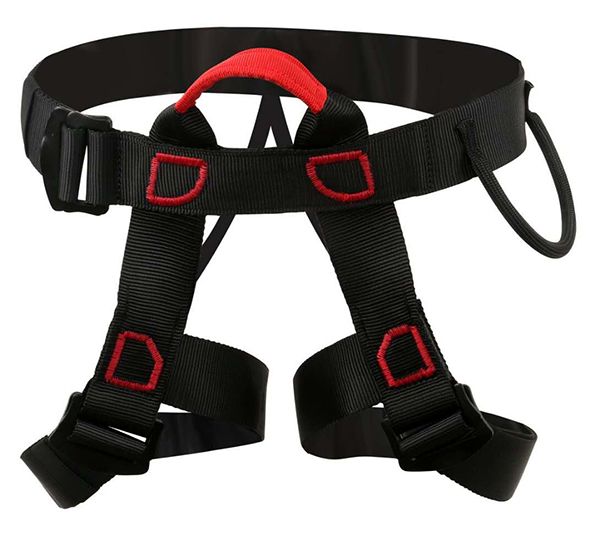 CTSC Climbing Half Body Safety Harness Suitable For Kids & Adults, Harness For Zipline, Climbing Gym & Rope Course Adjustable Perfect For Zip Line And More (Black)