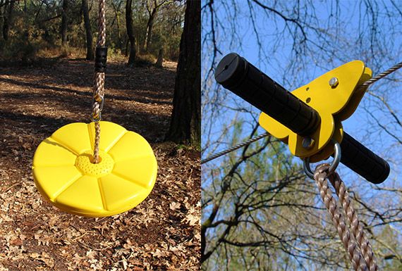 CTSC Backyard Zip Line Kit For Kids and Adult 95 Foot With Spring Brake And Seat Ziplines Tyrolienne Flying Fox Zip Wire Perfect Holiday Toy Gifts For Kids Instructions Included (Up to 250lbs)
