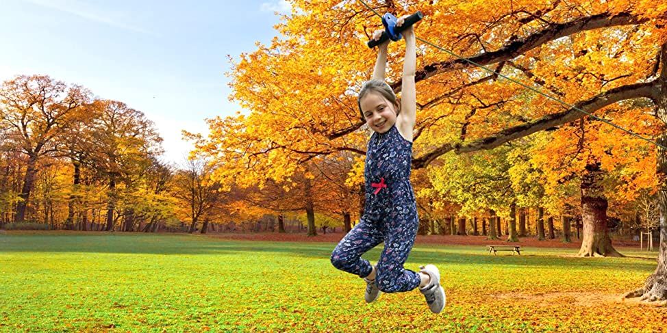 CTSC Zip Line Kit  60 Foot Ideal For Active Kids Perfect As Toy Gift Your Coolest Zipline Kit For Backyard Adventure And Family Fun Stress Free Set Up  (Less Then 250lb) (Blue)