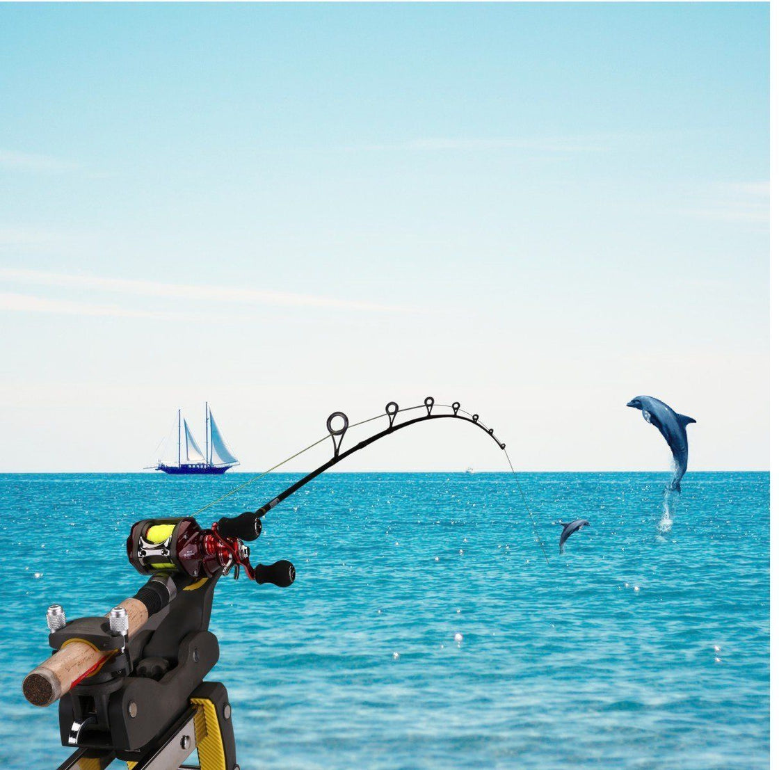 Sanben Fishing Boat Rod Holder with Adjustment Angle of 360 Degree, Can Be Installed Horizontally and Vertically, Suitable for Both Sea Fishing and Ship Fishing Japan Tech (Blue)