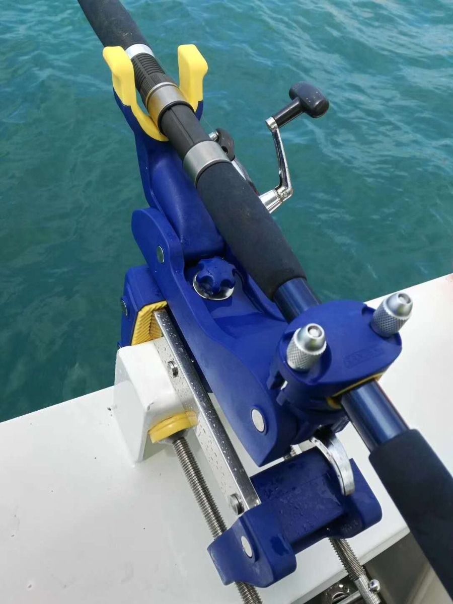 Sanben Fishing Boat Rod Holder with Adjustment Angle of 360 Degree, Can Be Installed Horizontally and Vertically, Suitable for Both Sea Fishing and Ship Fishing Japan Tech (Blue)