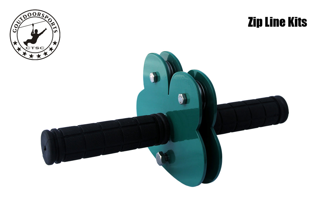 CTSC 110' Airplane Zip Line Kit with Spring Brake and Seat Add Tree Protectors Zipline for Backyard Bring You Colorful Fun and Many Enjoyment (up to 250lbs) CTSC