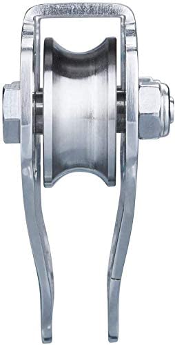 CTSC Zip Line Stainless Steel Trolley Pulley With Oval Carabiner For Zipline, Hauling, Rigging Upto 800lbs Sturdy Acting For Both Home And Commercial Use Working For Both Kids & Adults (Silver)