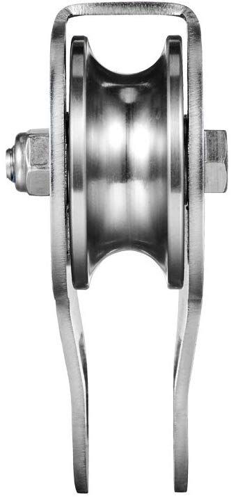 CTSC Stainless Steel Zip Line Trolley Pulley With Carabiner For Zipline, Hauling, Rigging Upto 800lbs MAX Cable 16MM Acting For Both Home And Commercial Use Working For Both Kids & Adults (Silver)