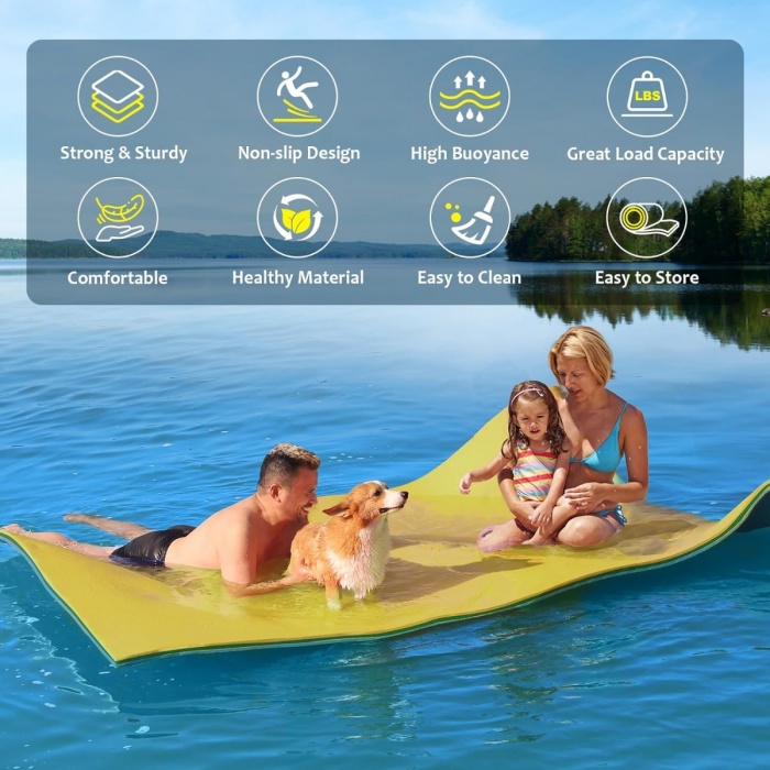 ZIPEAK Water Floating Mat Lily Pad For Lake XPE Floating Island For Dogs Kids Adults Sea Trampoline Excellent Summer Gift For Cooling The Whole