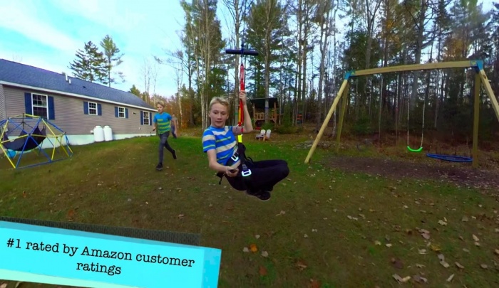 CTSC Backyard Zip Line Kit for kids And Adult 95 foot with Brake