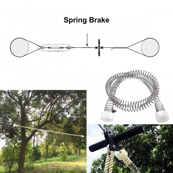 CTSC 75 Foot Zip Line Kit with Stainless Steel Spring Brake