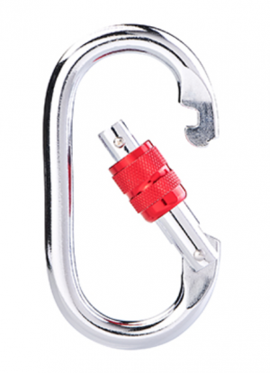 CTSC Carabiner Clip – CE Rated 25 kN 5600 LB – Heavy Duty Locking Carabiner Clips - Industrial Strength Twist Lock Carabiners for Zipline, Rigging, Ropes, Hammocks, Camping (silver)
