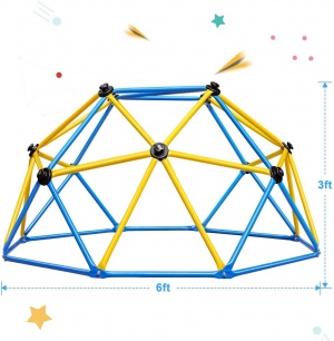 Outdoor & Indoor Geometric Dome Climber with 750LBS Weight Capability, 3 Feet High and 6 Feet Wide, Suitable for 1-6 Kids Climbing Frame