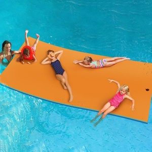 Zipfun Kids Water Floating Mat For Lake - Lily Pad Sea Trampoline For Children - Teens Summer Gift - XPE Floating Island Cooling Your Whole Summer With Tons of Fun 8ftx4ftx1.3in