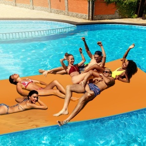 Zipfun Kids and Adults Water Floating Mat For Lake - Family Lily Pad Sea Trampoline - Excellent Summer Bouncer Gift - XPE Floating Island Cooling Your Whole Summer With Tons of Fun 15ftx5.5ftx1.3in