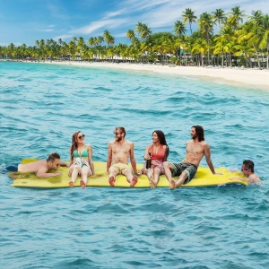 CTSC Kids & Adults Water Floating Mat For Lake River and Sea - Family Lily Pad Walking Trampoline - Excellent Summer Bouncer Gift - XPE Floating Island Cooling Your Whole Summer For The Whole Family With Tons of Fun 15ftx5.5ftx1.3in